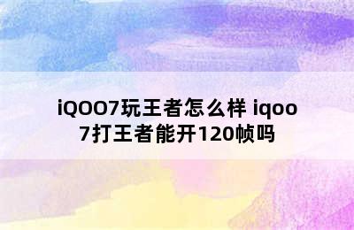 iQOO7玩王者怎么样 iqoo7打王者能开120帧吗